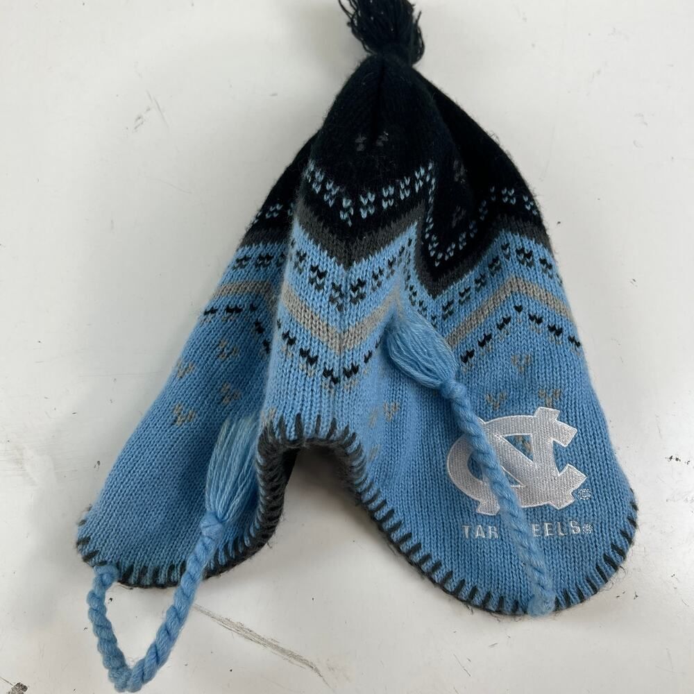 UNC North‎ Carolina Tarheels Winter Aviator Style Hat Cap Blue  Pom OS - Picture 14 of 16